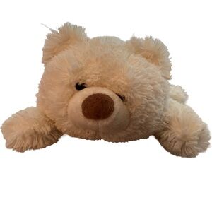 Ty 2005 white polar bear plush lying down brown nose soft silk 12”